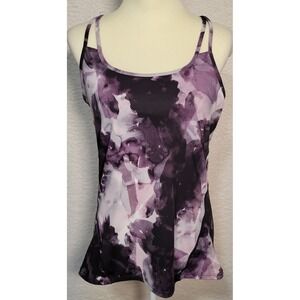 Gaiam Active Tank Top Built-In Bra Size L Workout Geometric Womens 1428